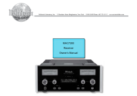 McIntosh MAC-7200 - Owners manual